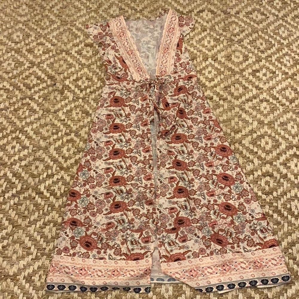 Boho floral wrap dress